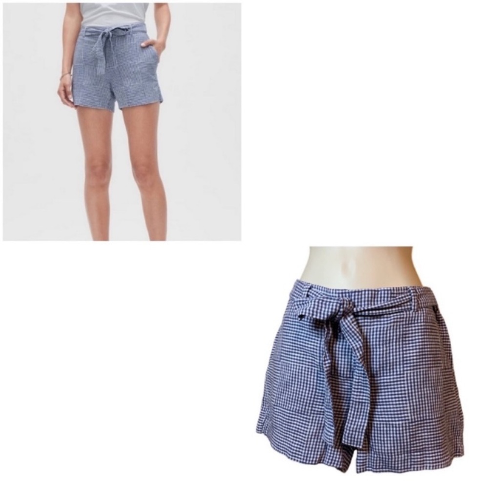 Banana Republic 4” Gingham Blue and White Shorts